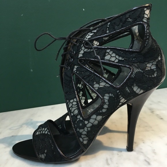 Givenchy Black Lace Cage Sandal Bootie Heel SIZE: 40 - Picture 8 of 16